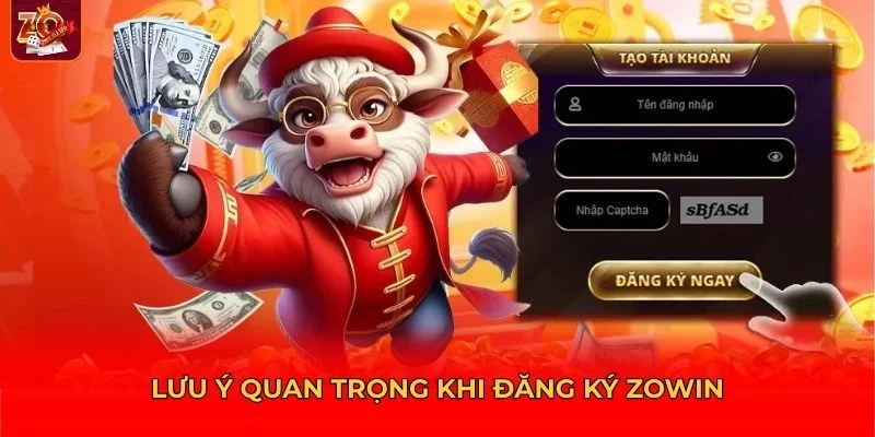 Những lưu ý quan trọng trước khi hoàn tất việc đăng ký Zowin